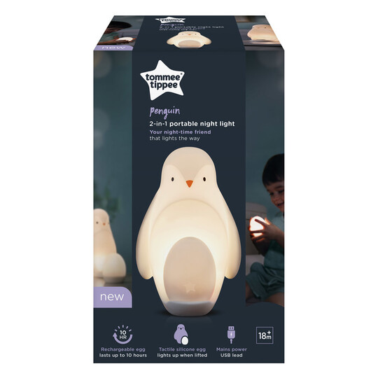 Tommee Tippee Penguin 2 in 1 Portable Nursery Night Light image number 2